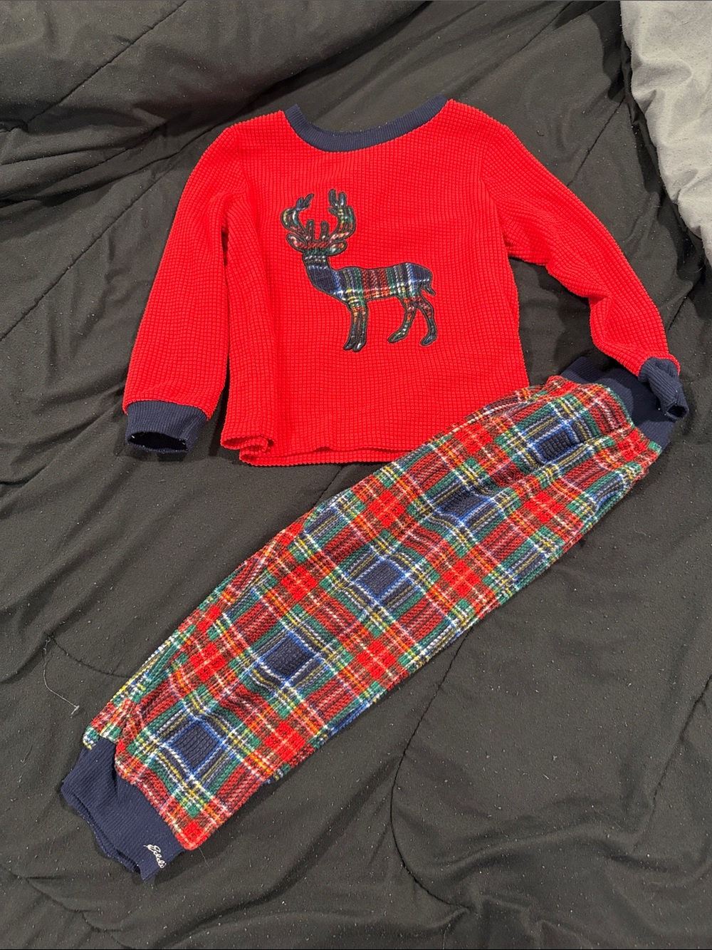 Eddie Bauer Plaid Reindeer Kids Pajama Set 4t Christmas pjs